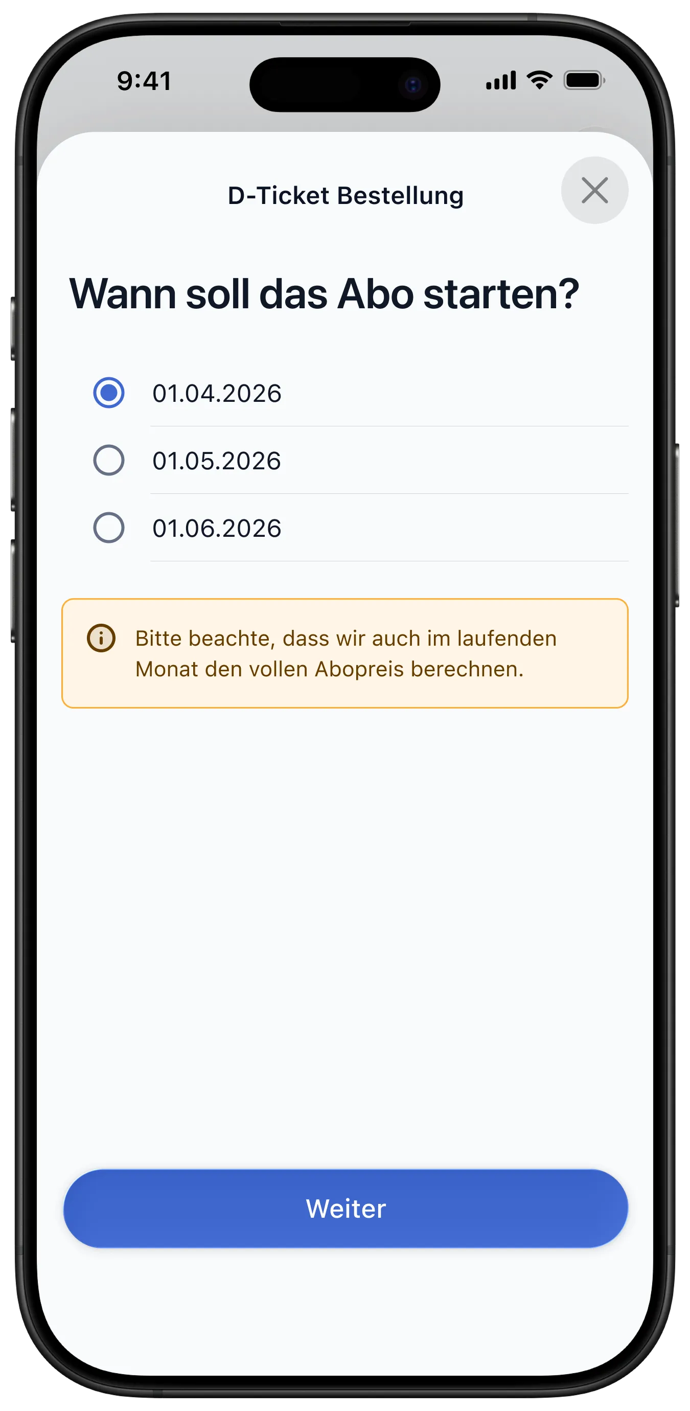 Deutschlandticket bestellen in nevo move